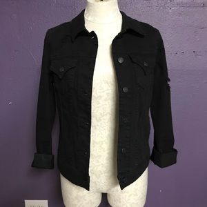 MISS ME Black distressed denim jacket!